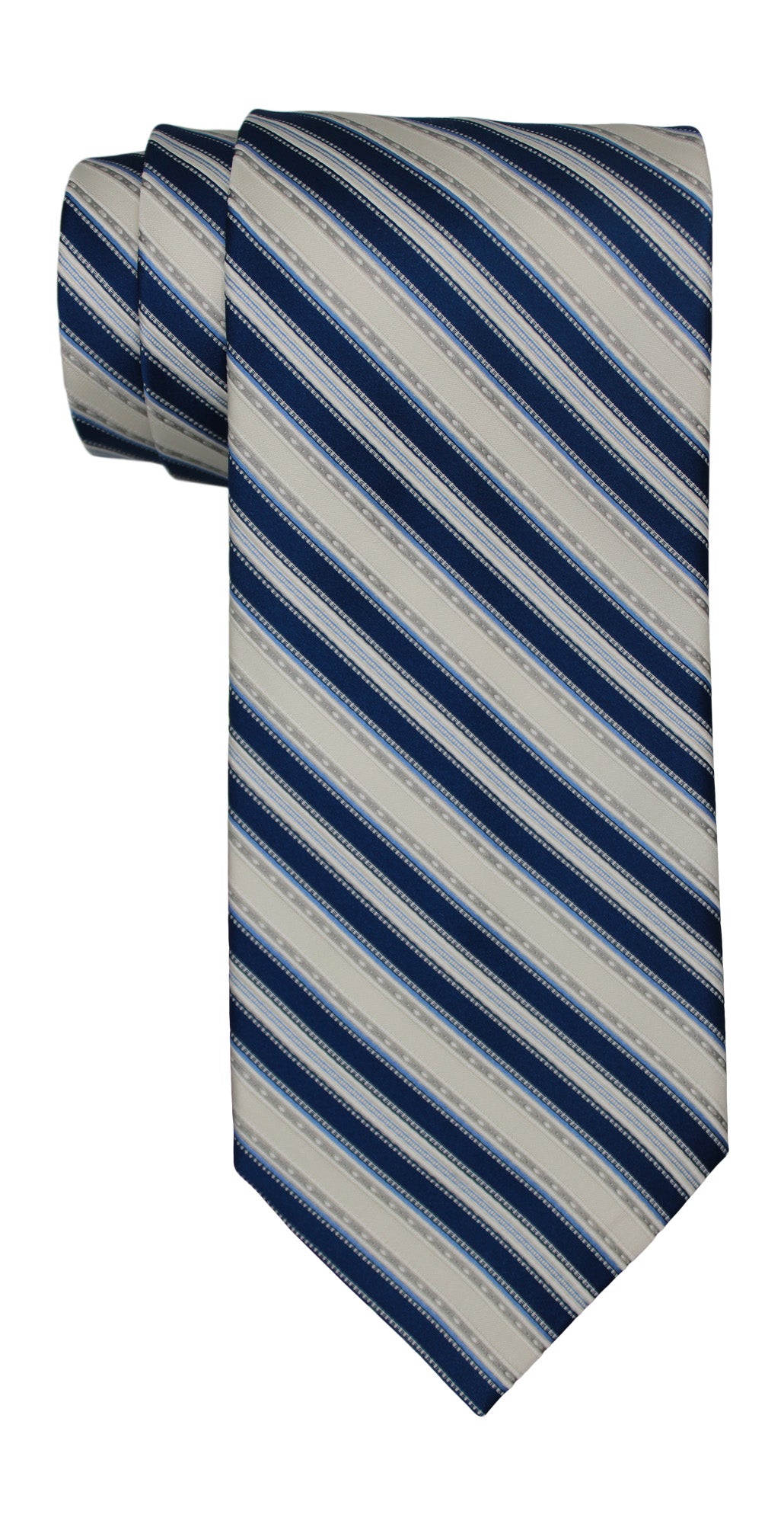 Stefano Ricci Luxury Collection Ivory Blue Striped Tie