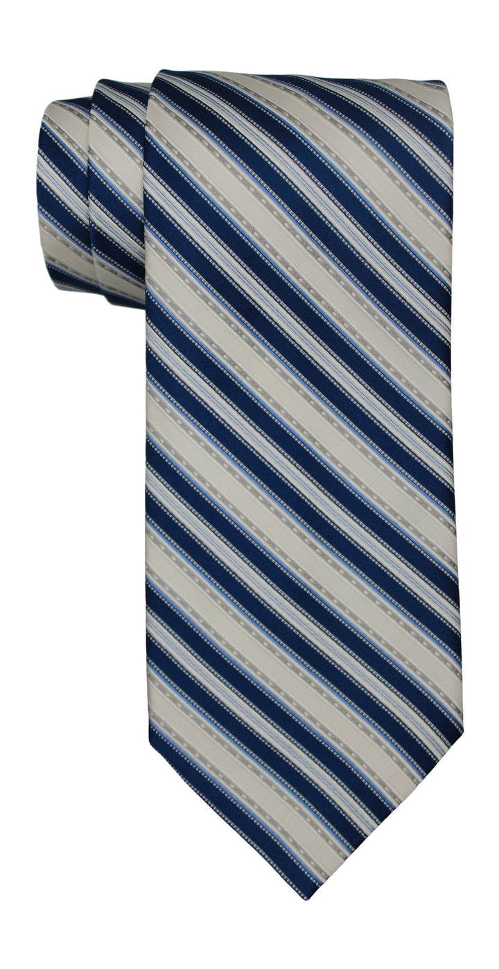 Stefano Ricci Luxury Collection Ivory Blue Striped Tie