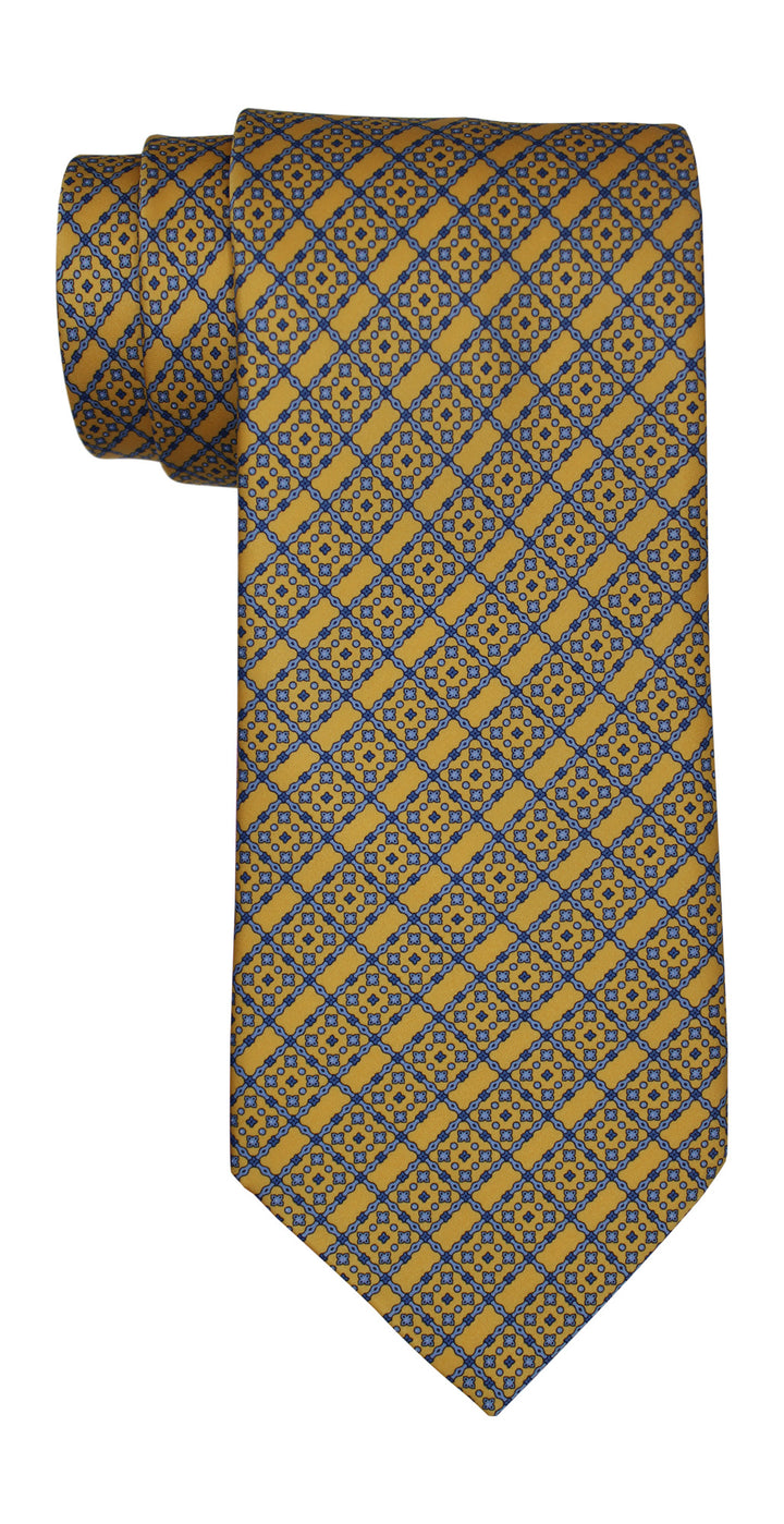 Stefano Ricci Luxury Collection Satin yellow Geometric Tie