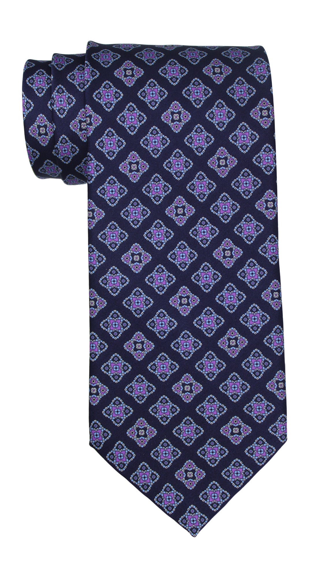 Stefano Ricci Satin Navy Medallion Tie