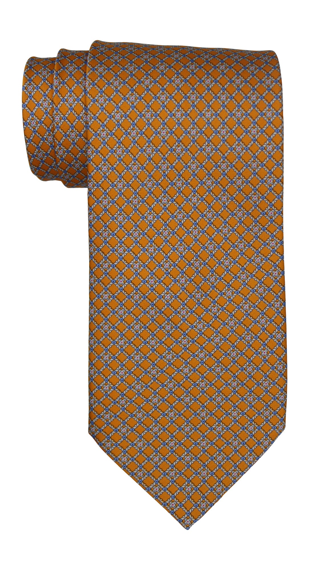 Stefano Ricci Satin Orange Geometric Tie