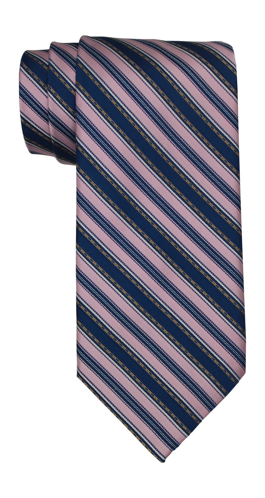 Stefano Ricci Luxury Collection Navy Pink Striped Tie