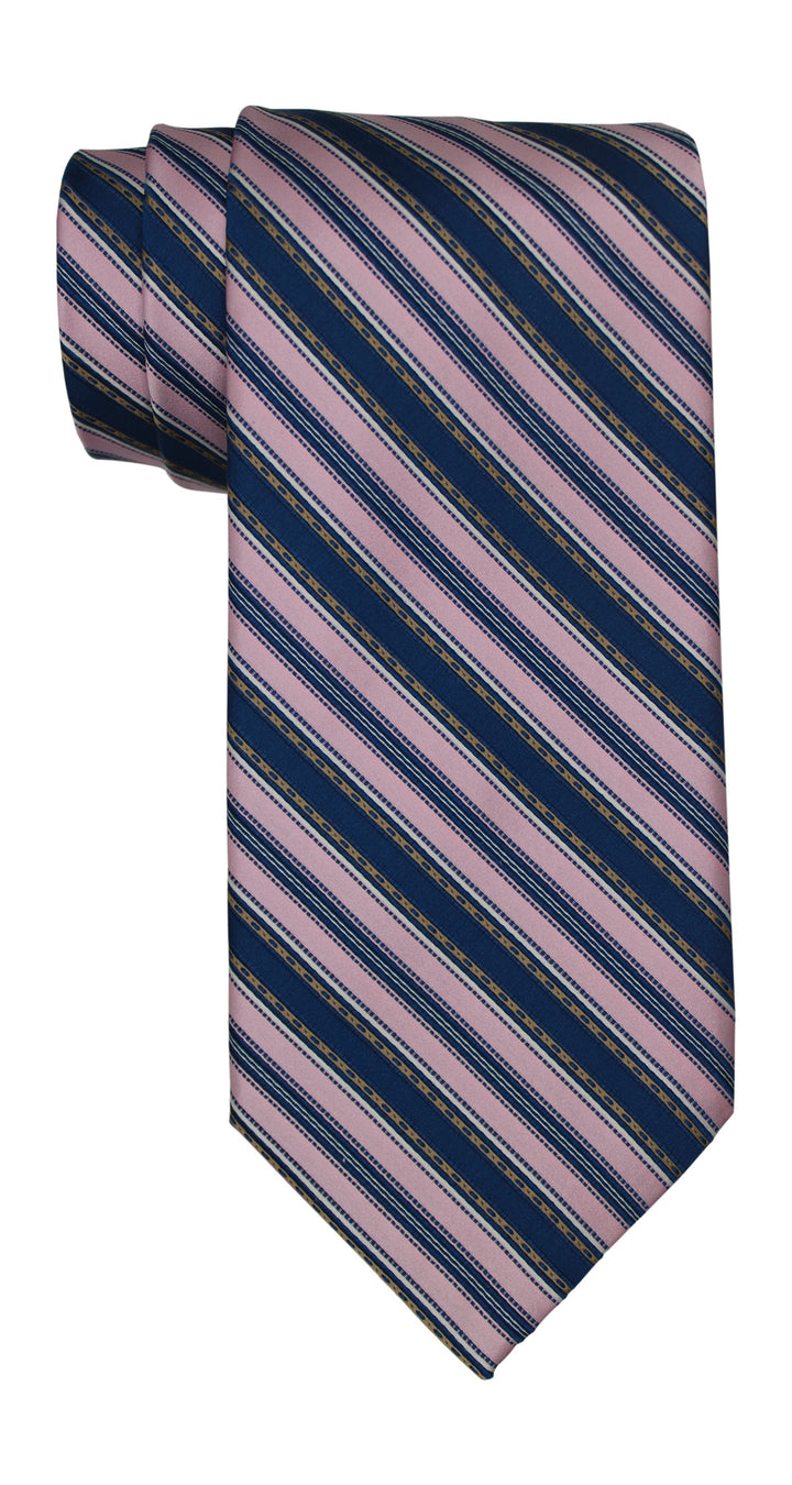 Stefano Ricci Luxury Collection Navy Pink Striped Tie