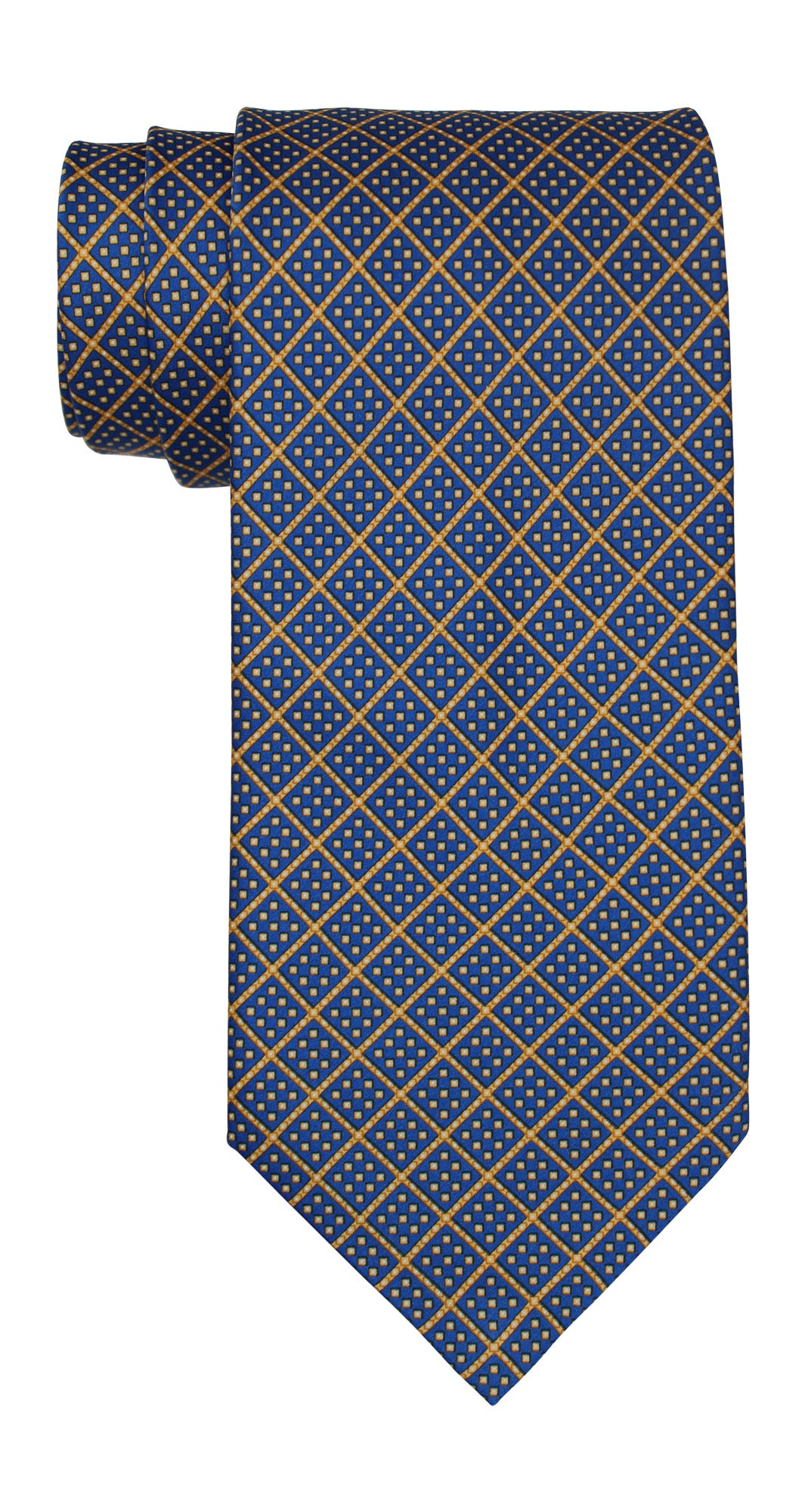 Stefano Ricci Satin Blue Geometric Tie