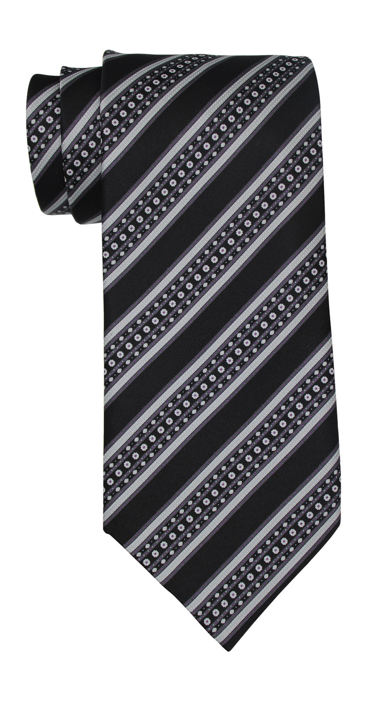 Stefano Ricci Satin Orange Navy Geometric Tie