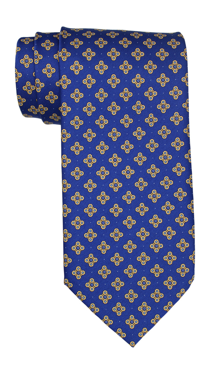 Stefano Ricci Satin Blue Medallion Tie