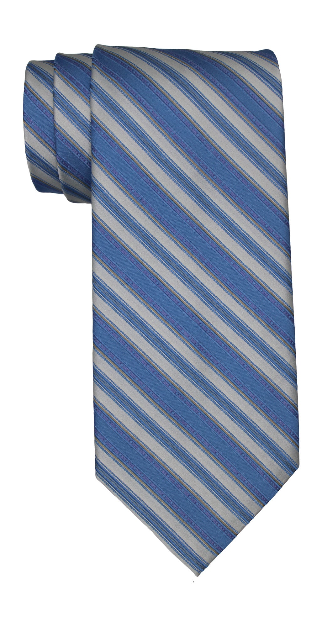 Stefano Ricci Luxury Collection Ivory Blue Striped Tie
