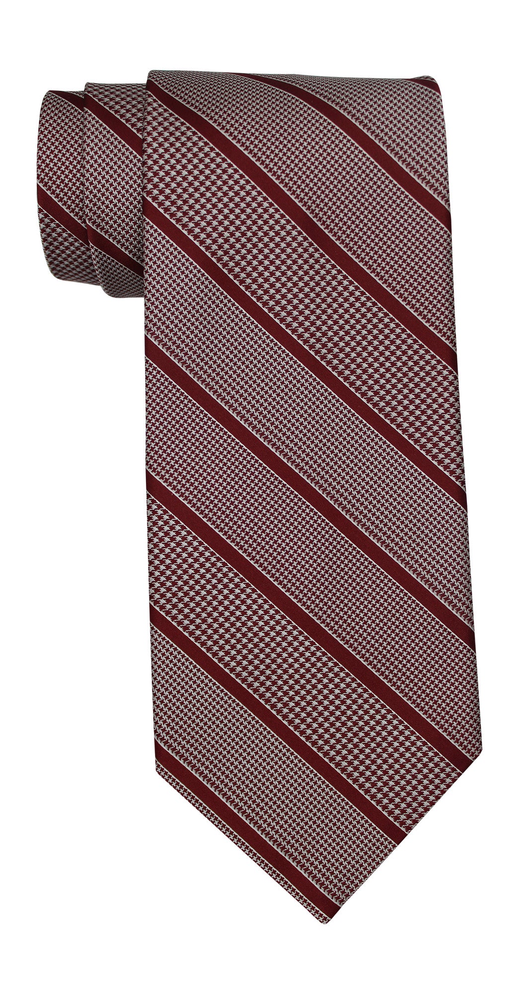Stefano Ricci Red Houndstooth Plaid Striped Tie