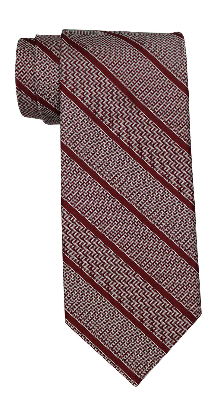 Stefano Ricci Red Houndstooth Plaid Striped Tie