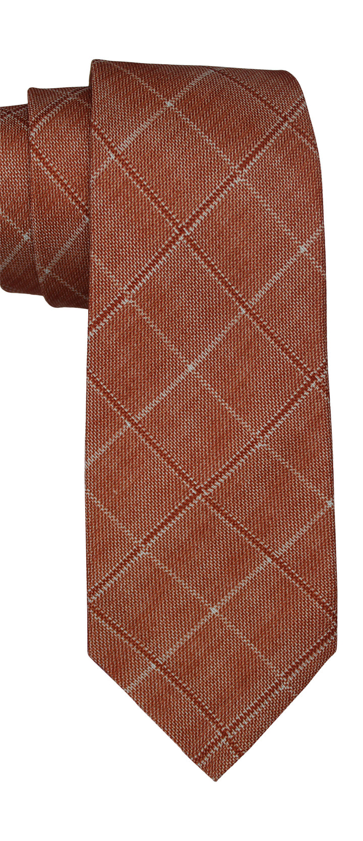 Kiton Burnt Orange Plaid Tie