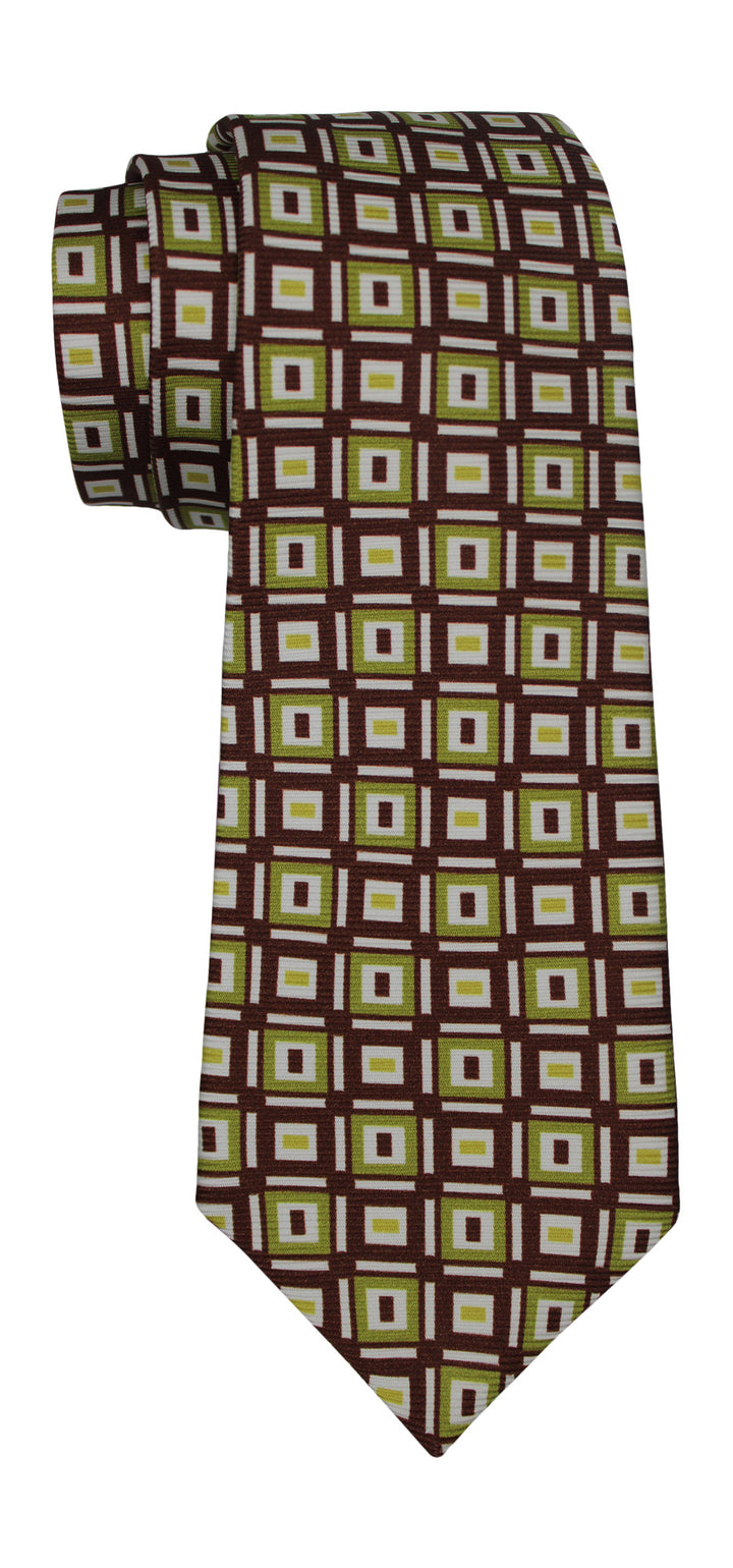 Kiton Multicolor Geometric Printed 7 Fold Tie