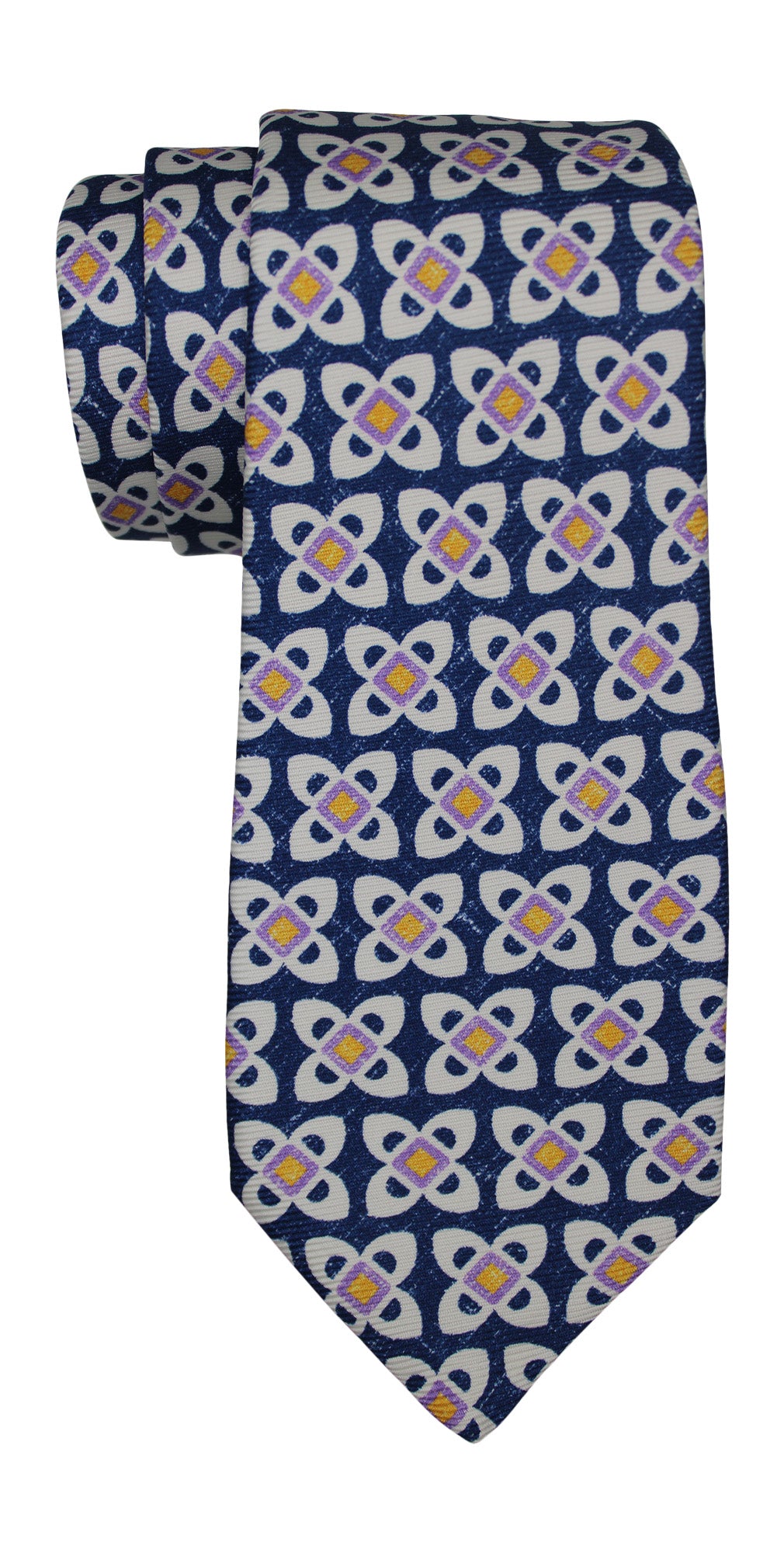 Kiton Multicolor Medallion Printed 7 Fold Tie