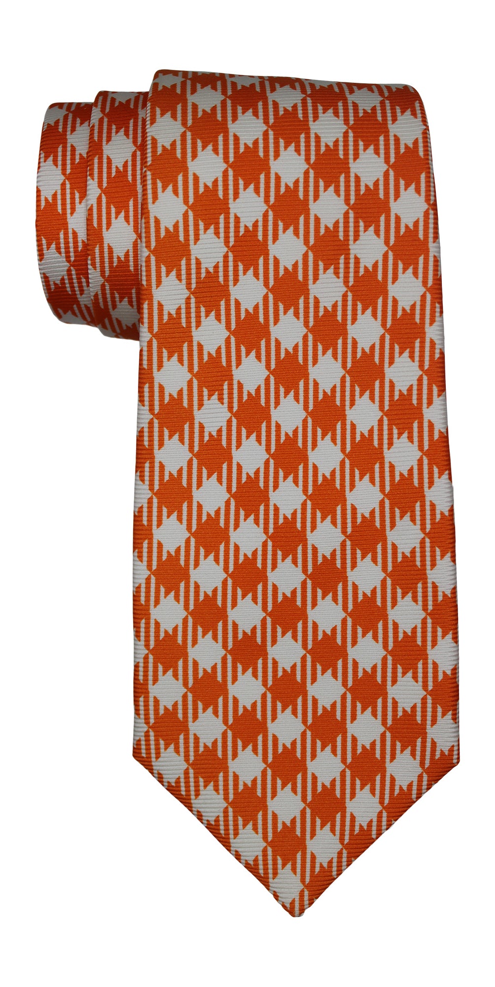 Kiton Orange White Checked 7 Fold Tie (Copy)