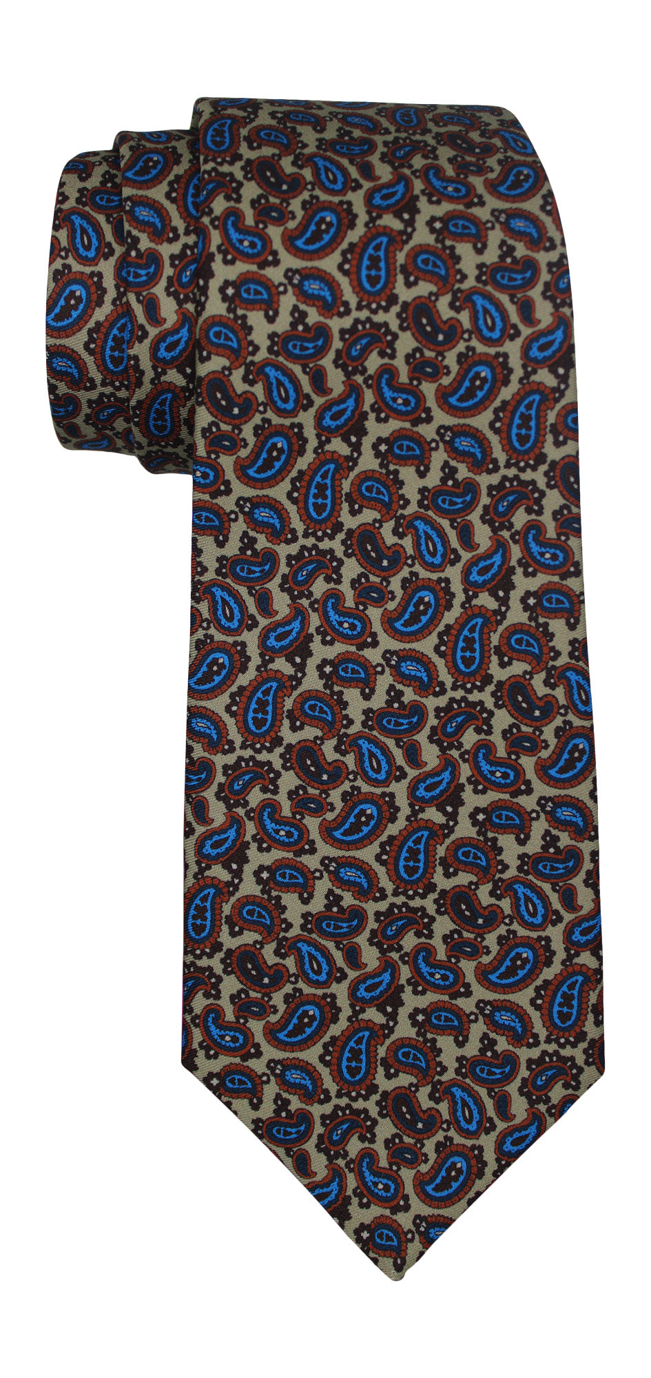 Kiton Multicolored Paisley Printed 7 Fold Tie