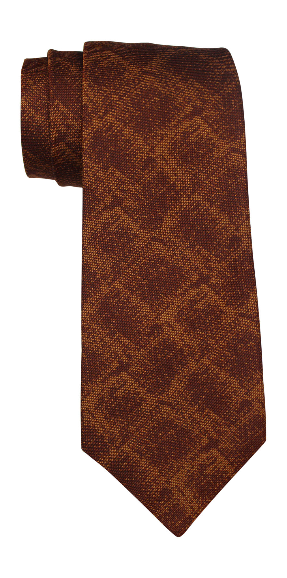 Kiton Brown Abstract Printed 7 Fold Tie