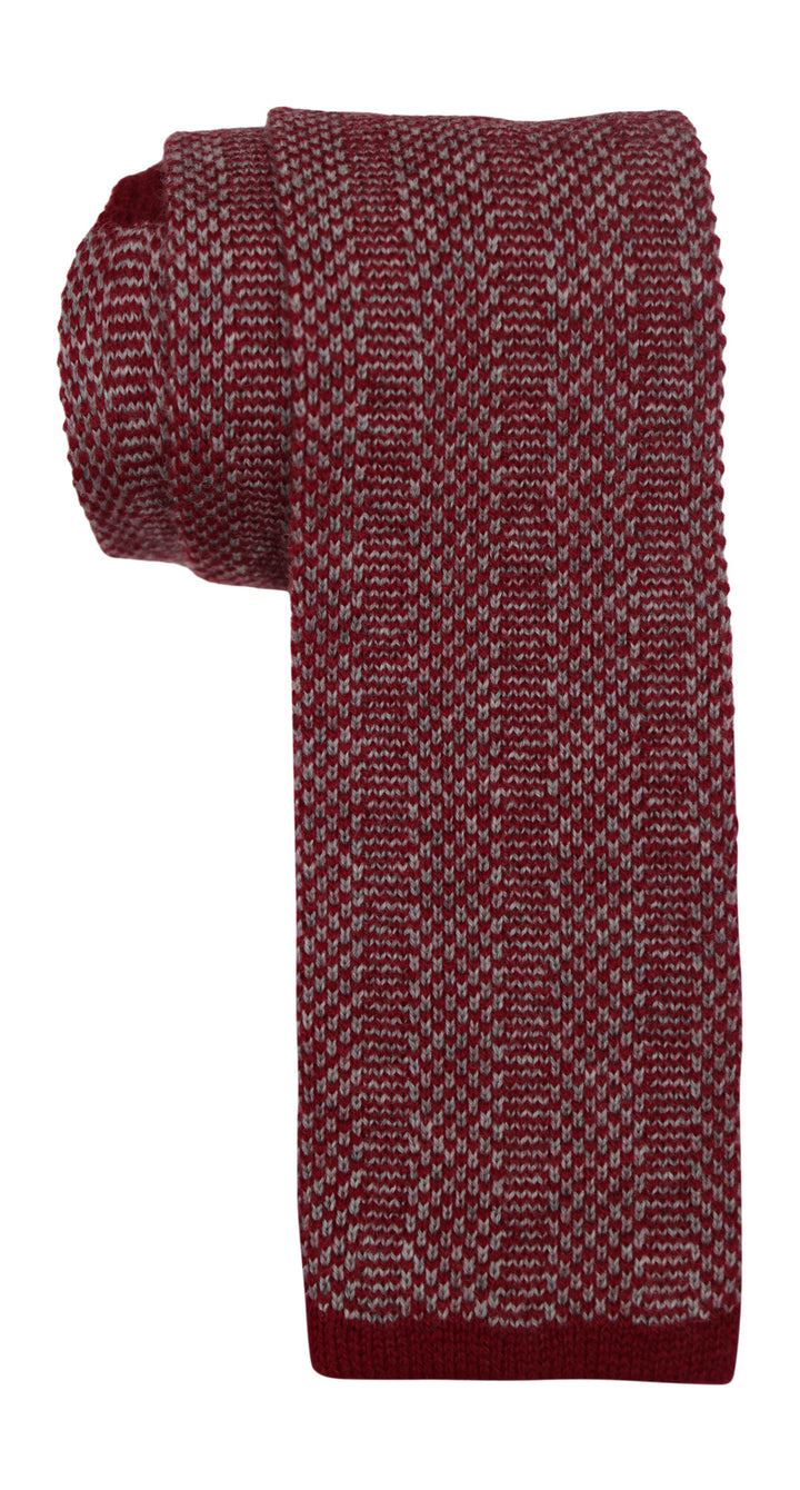 Kiton Red Geometric 100% Cashmere Knitted Tie