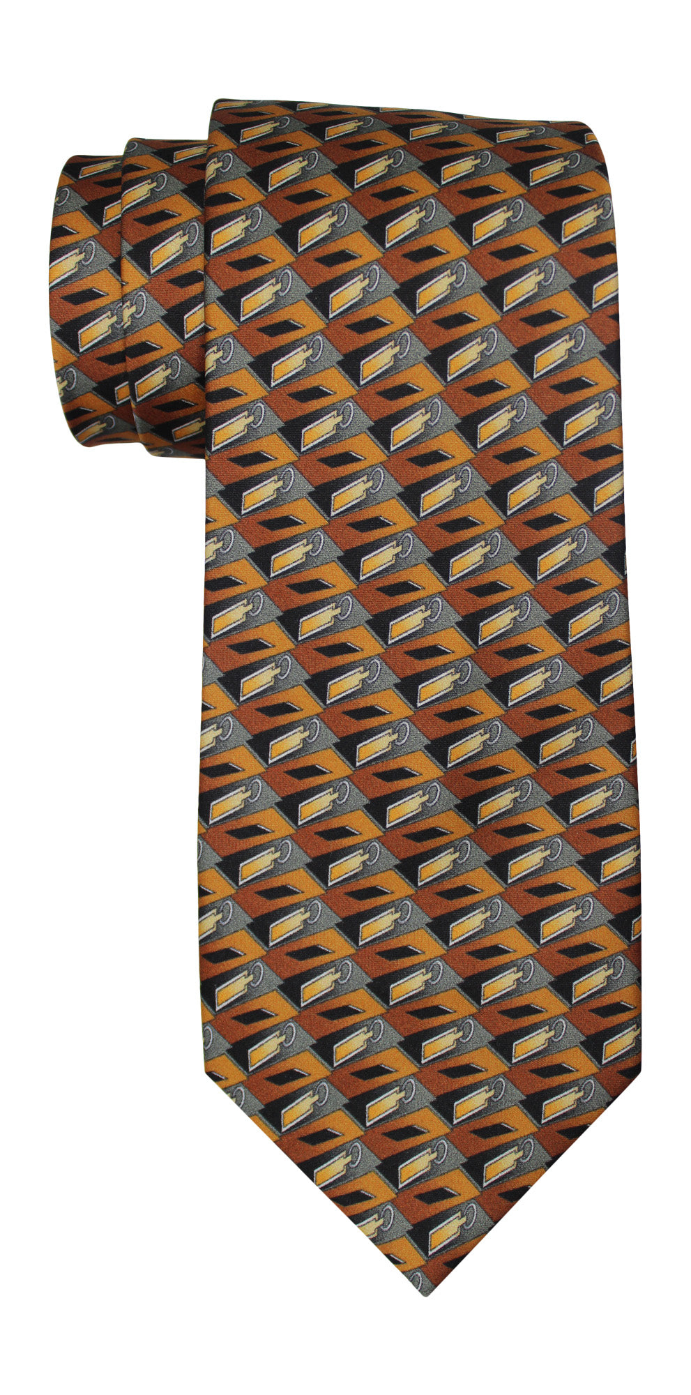 Zilli Satin Multicolored Geometric Tie