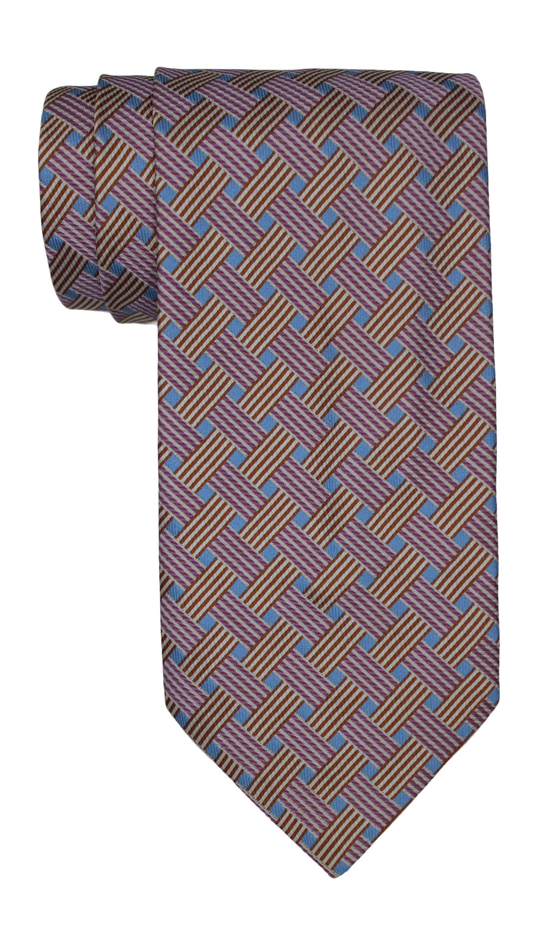 Zilli Multicolored Basketweave Wide Tie