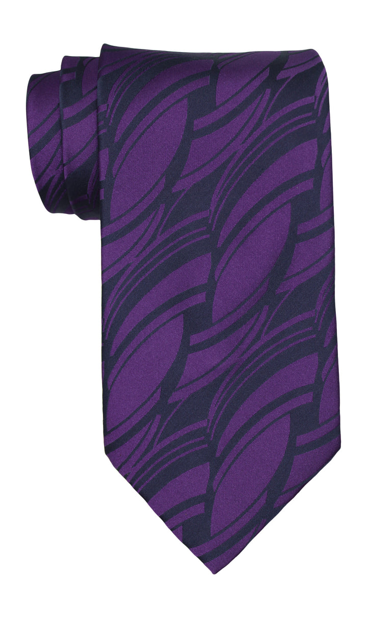 Zilli Purple Navy Geometric Tie