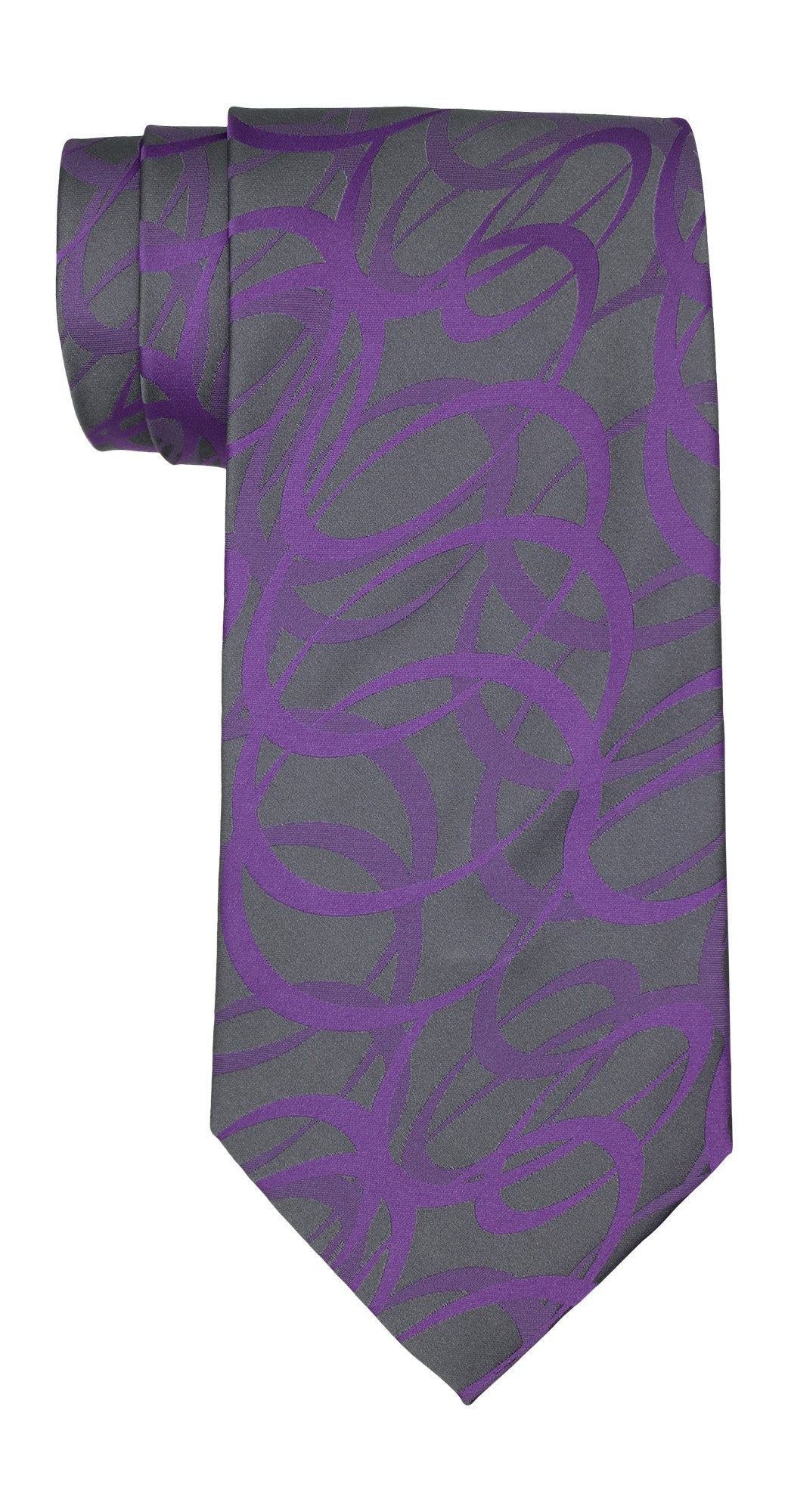 Zilli Purple Gray Geometric Wide Tie