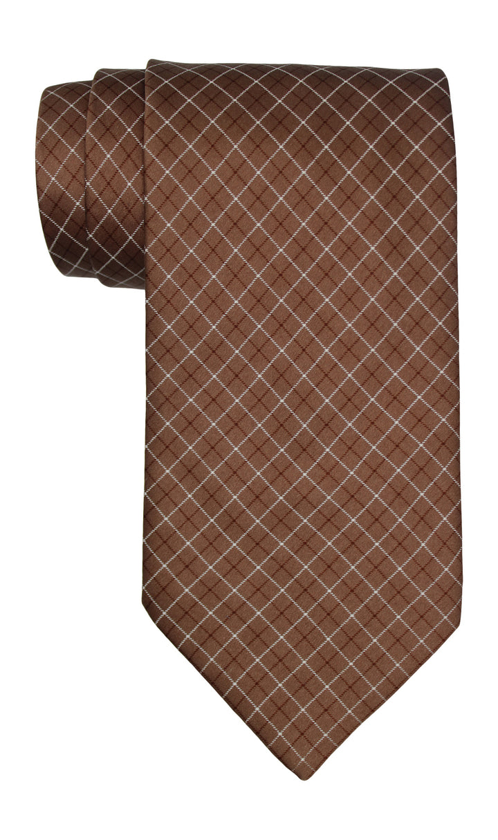 Zilli Satin Brown Checked Tie