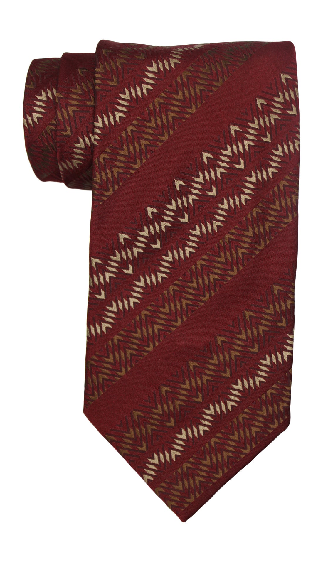 Zilli Burgundy Striped Wide Tie