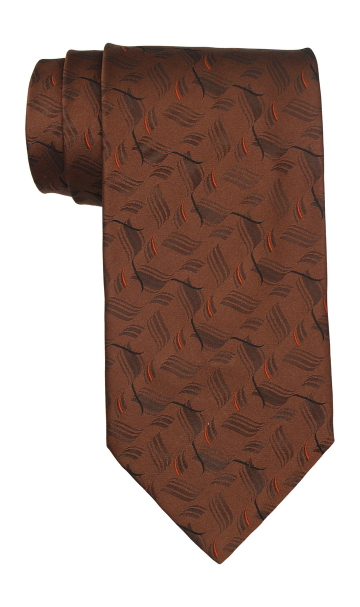 Zilli Brown Geometric Wide TIe