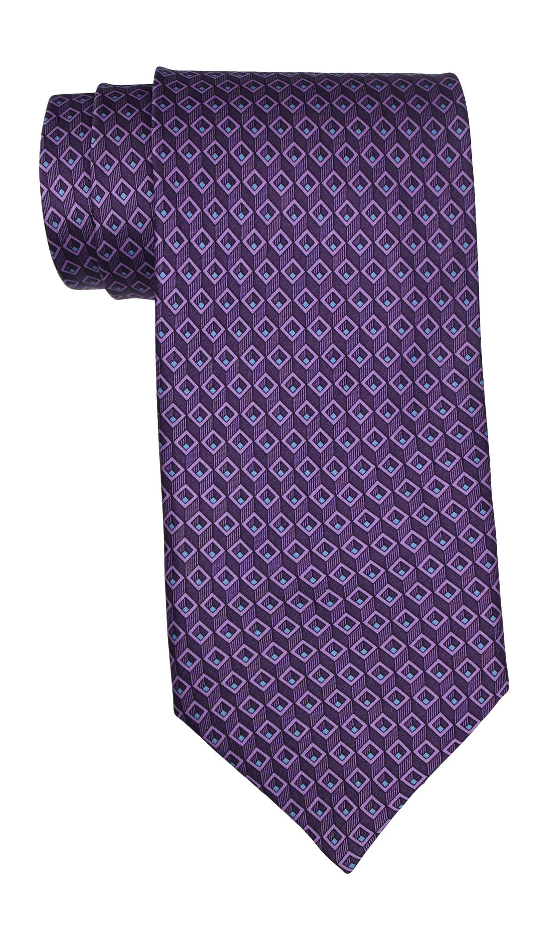 Zilli Sain Purple Geometric Wide Tie