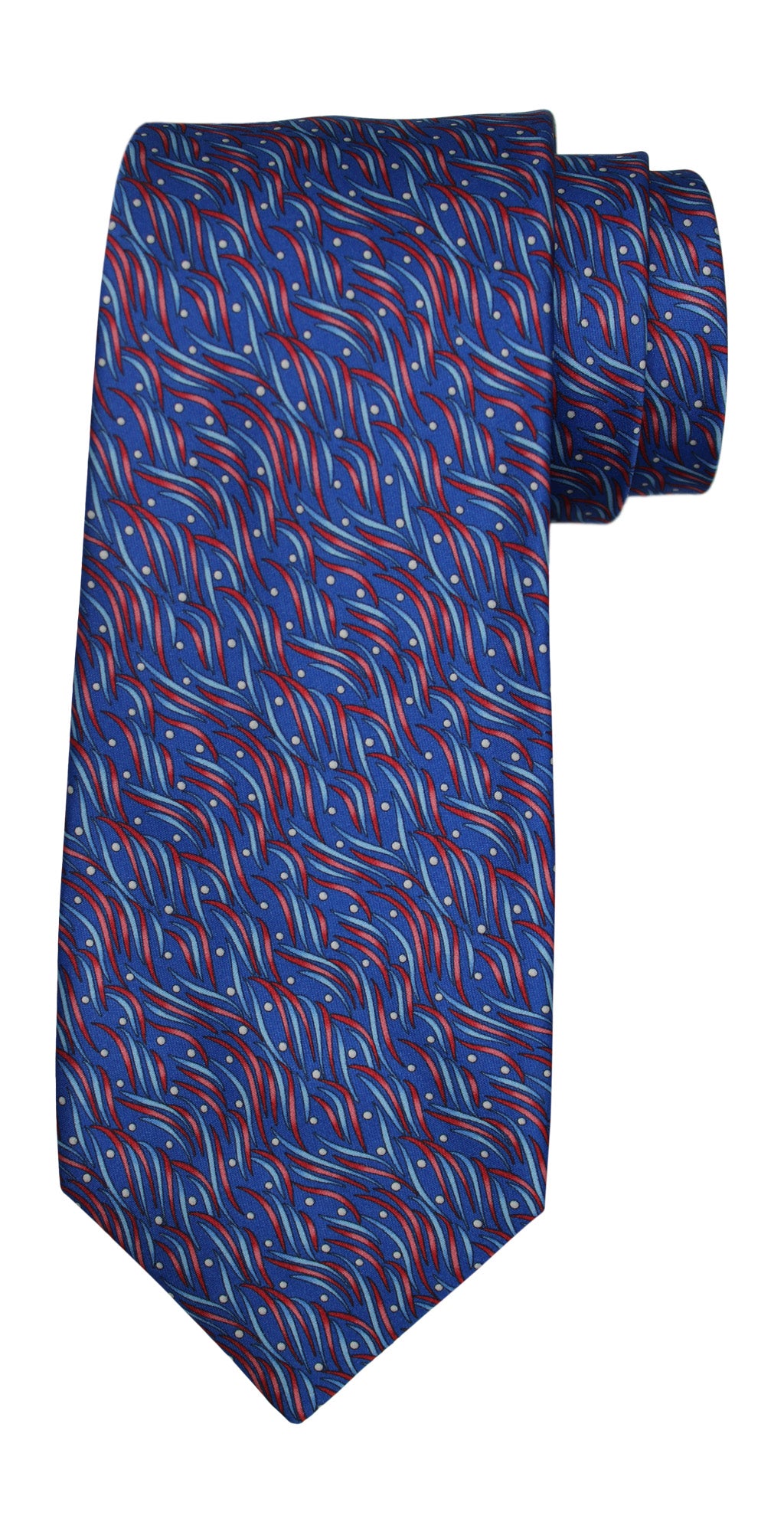 Zilli Sain Blue Geometric 7 Fold Tie