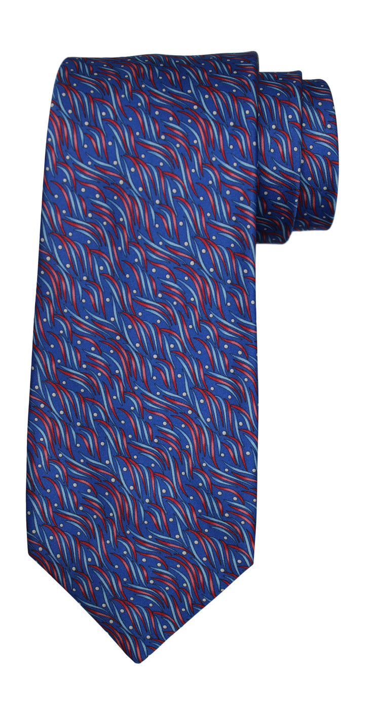 Zilli Sain Blue Geometric 7 Fold Tie