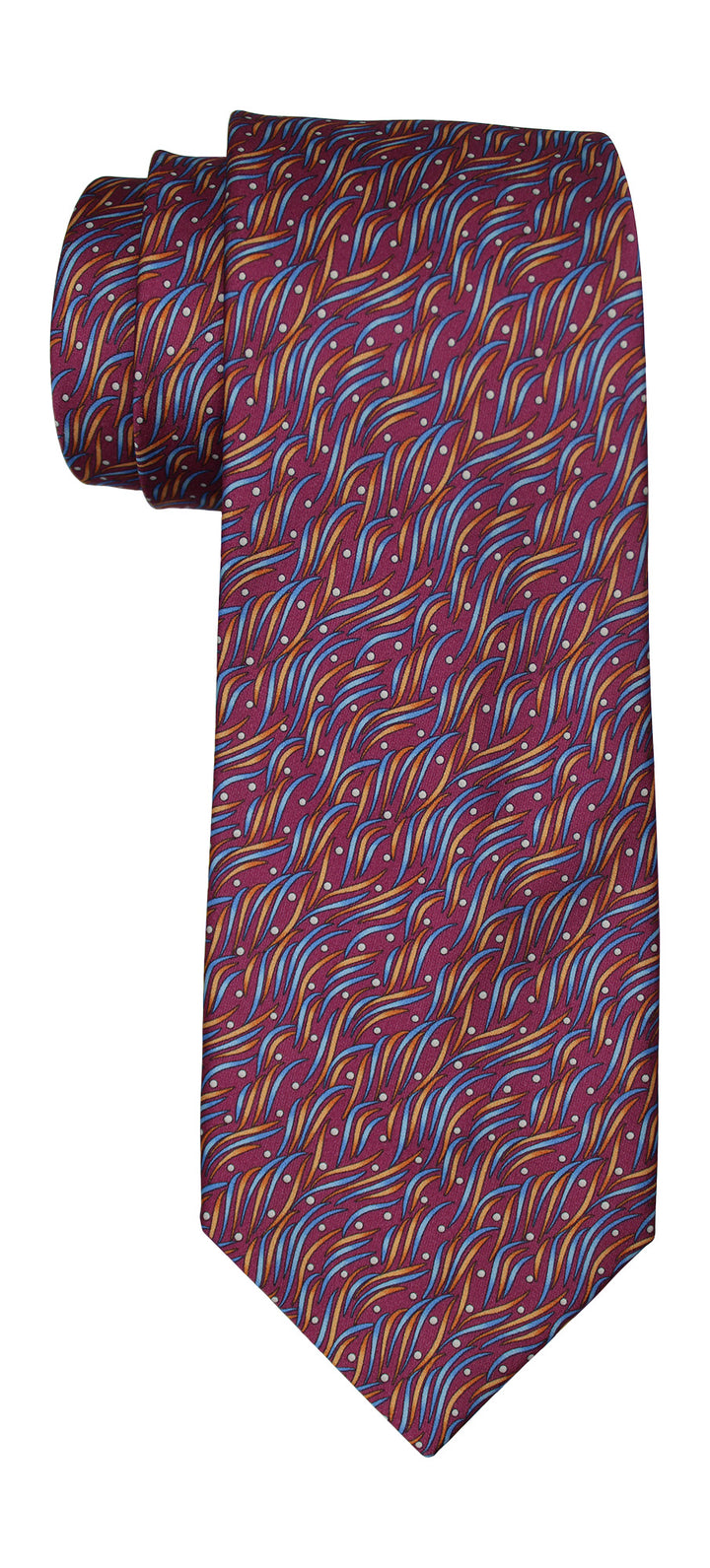 Zilli Satin Multicolored Geometric 7 Fold Tie