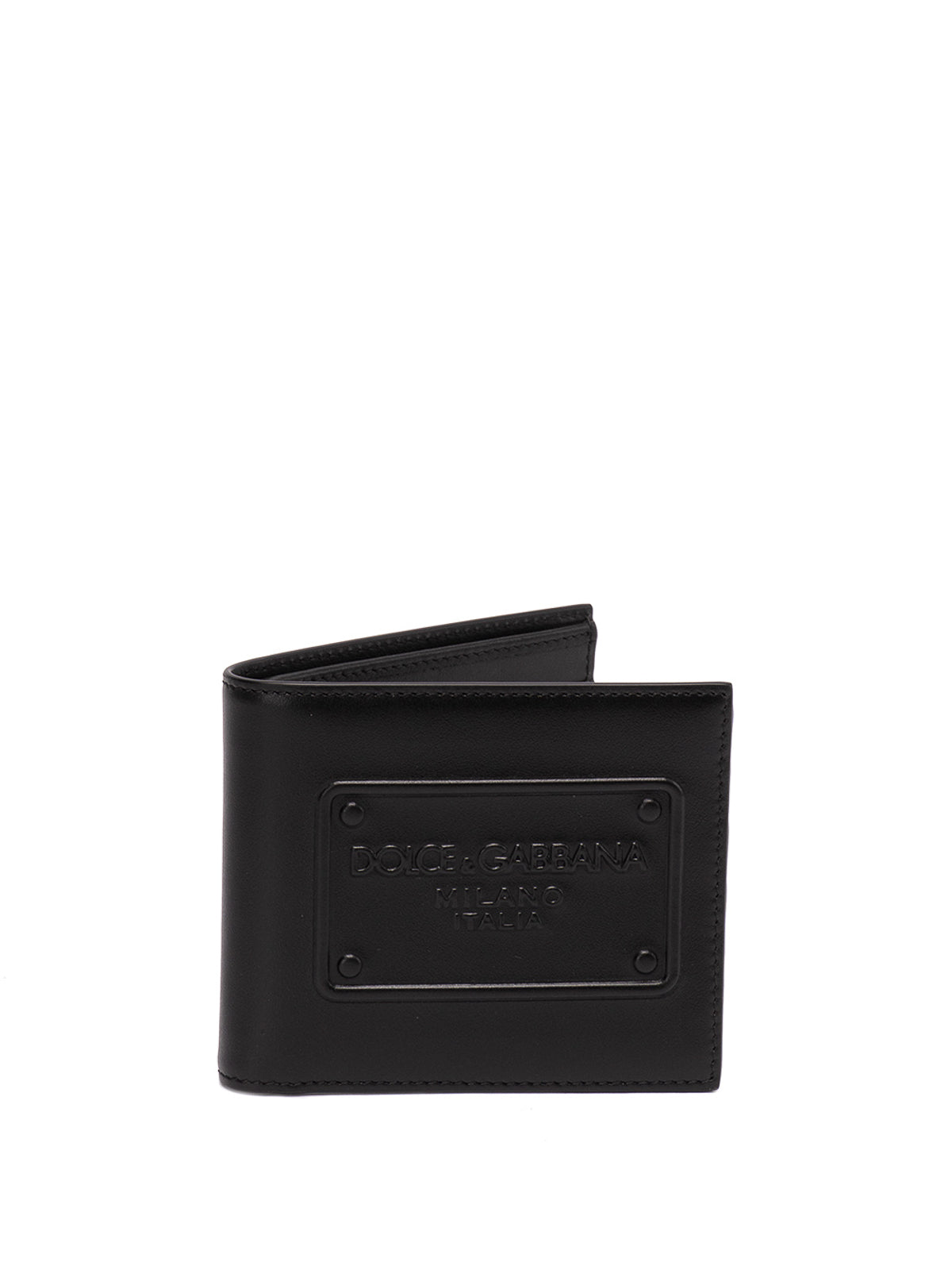 Dolce and Gabbana Men's Calfskin bifold wallet with raised logo