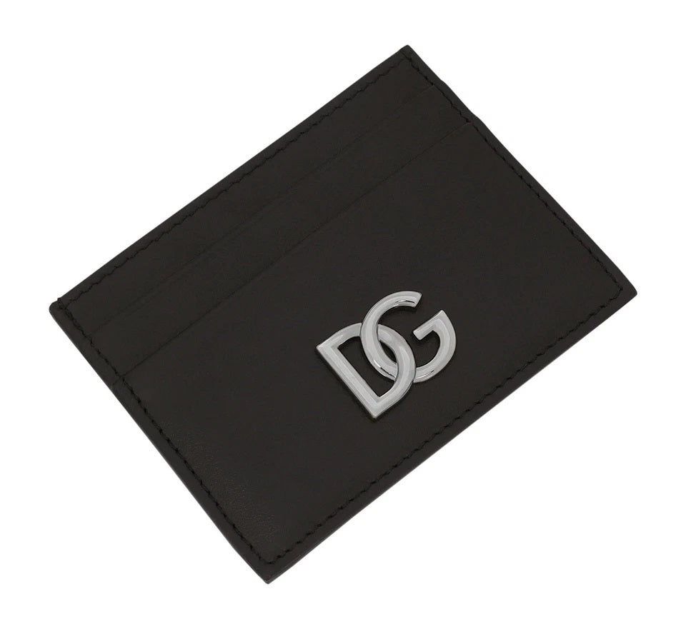 Dolce & Gabbana Men's Calfskin nappa card holder with DG logo